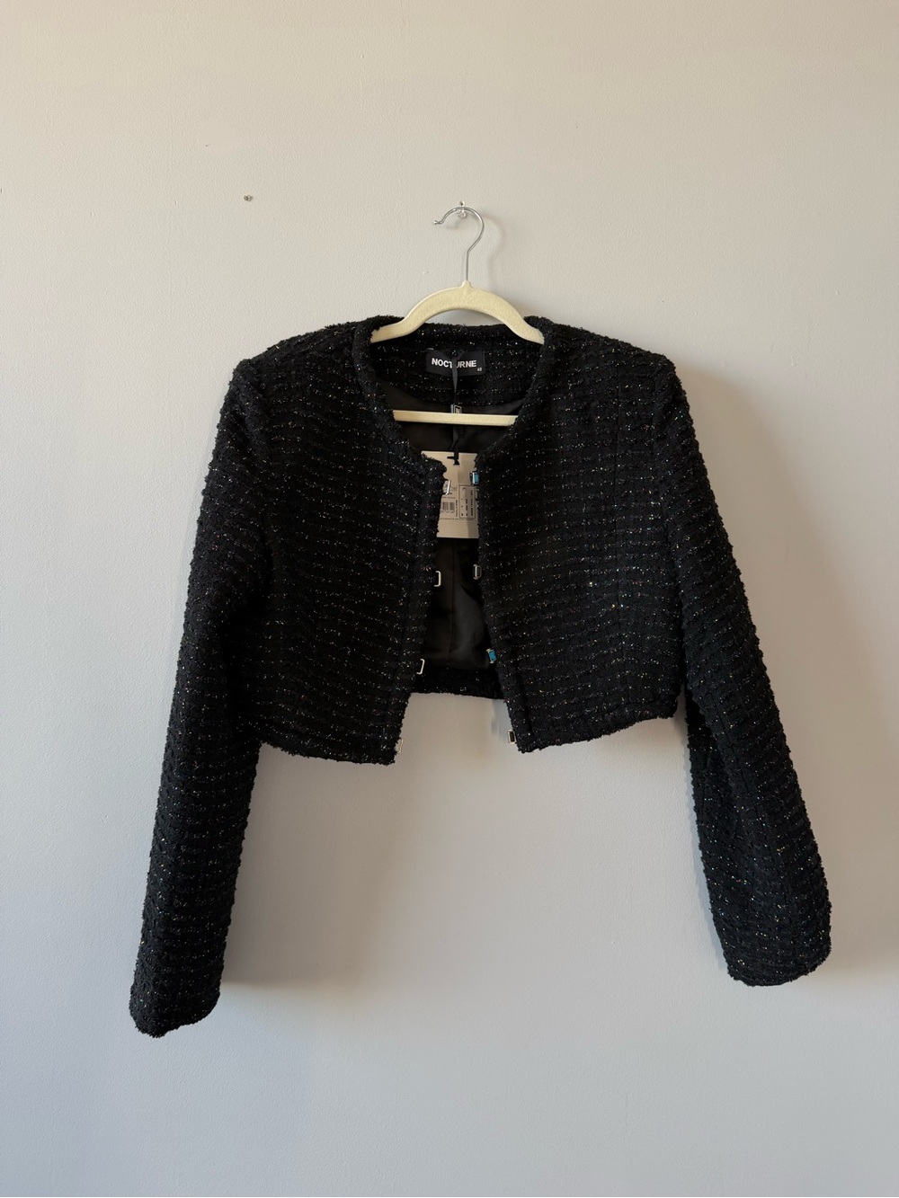 Nocturne NWT Black Tweed Cropped Jacket